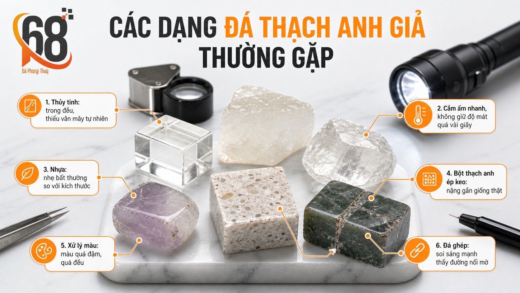 Các dạng đá thạch anh giả thường gặp