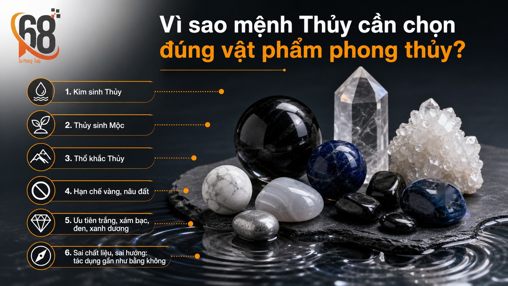 Vì sao mệnh Thủy cần chọn đúng vật phẩm phong thủy?
