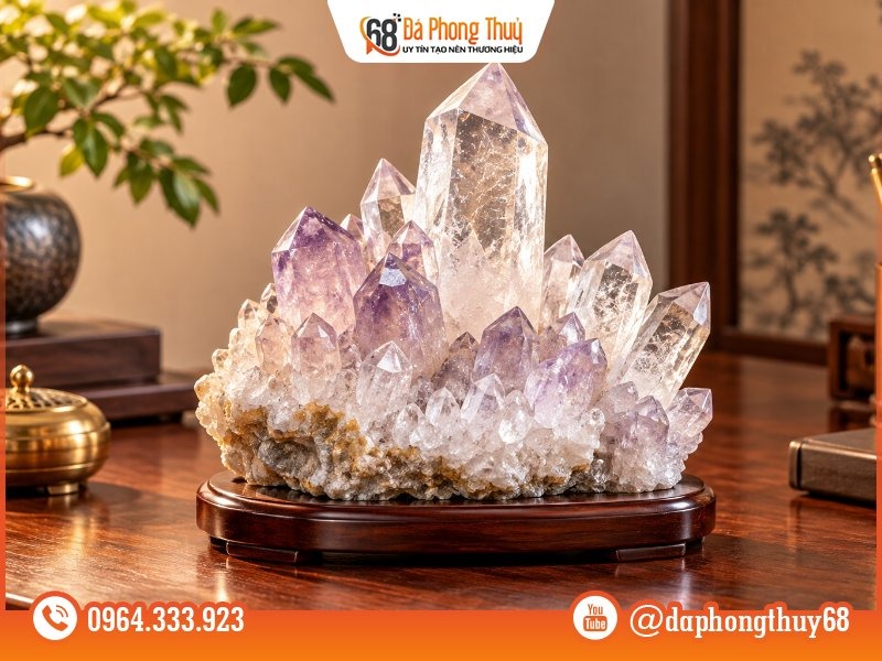 Top 12 quà tặng phong thủy từ 500k đến 1 triệu - 12. Cụm thạch anh để bàn