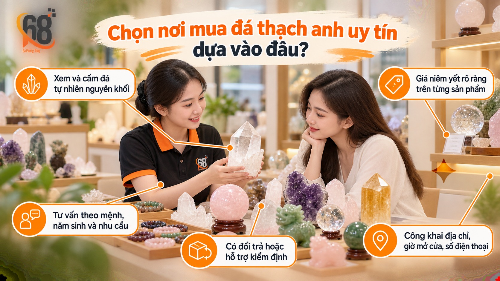 Chọn địa chỉ mua đá thạch anh phong thủy uy tín dựa vào đâu?