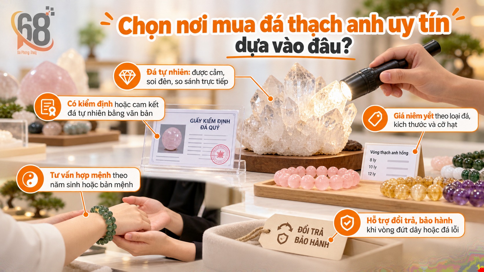 Chọn địa chỉ mua đá thạch anh phong thủy uy tín dựa vào đâu? Chọn địa chỉ mua đá thạch anh phong thủy uy tín dựa vào đâu?
