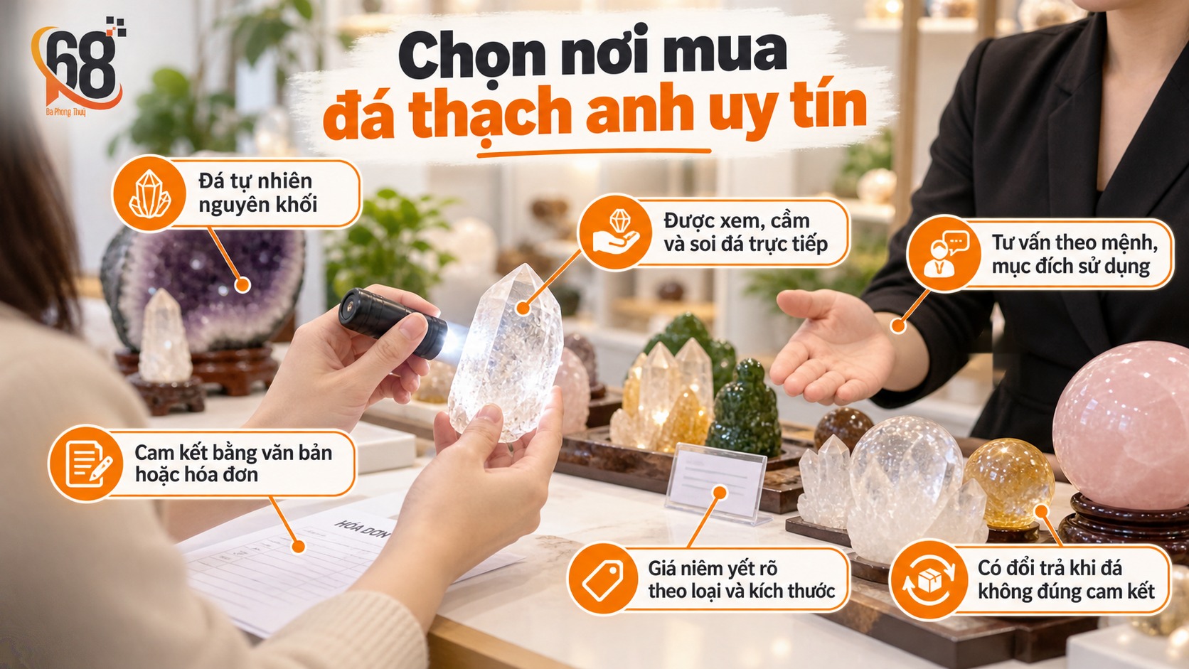 Chọn địa chỉ mua đá thạch anh phong thủy uy tín dựa vào đâu?