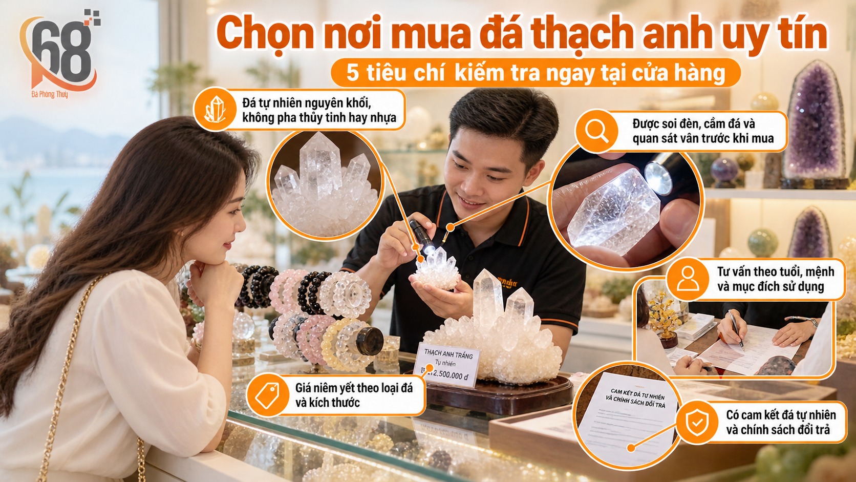Chọn địa chỉ mua đá thạch anh phong thủy uy tín dựa vào đâu?